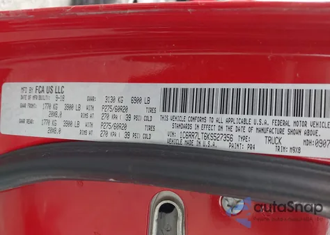 2019 Ram 1500 Classic Big Horn 4X4 5'7 Box z USA, uszkodzony, nr VIN 1C6RR7LT6KS527356